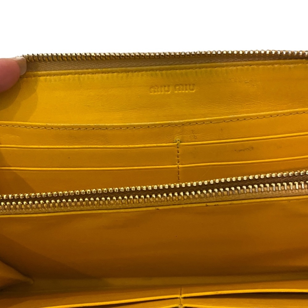 Miu Miu yellow leather croc embossed zippy zip around Long wallet - Picture 11 of 16